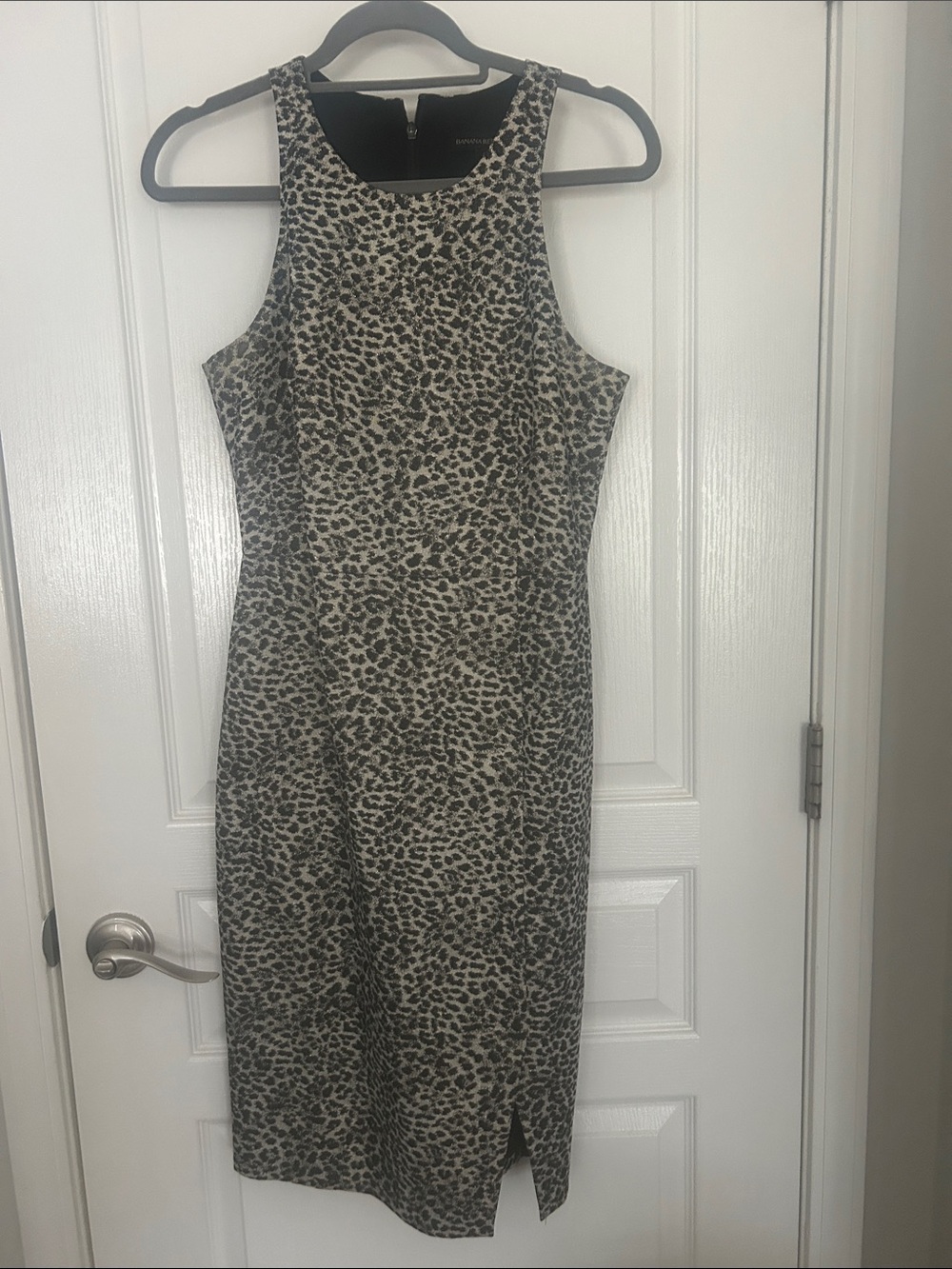 Banana Republic Sleeveless Leopard-Print Midi Dress - Gold and black